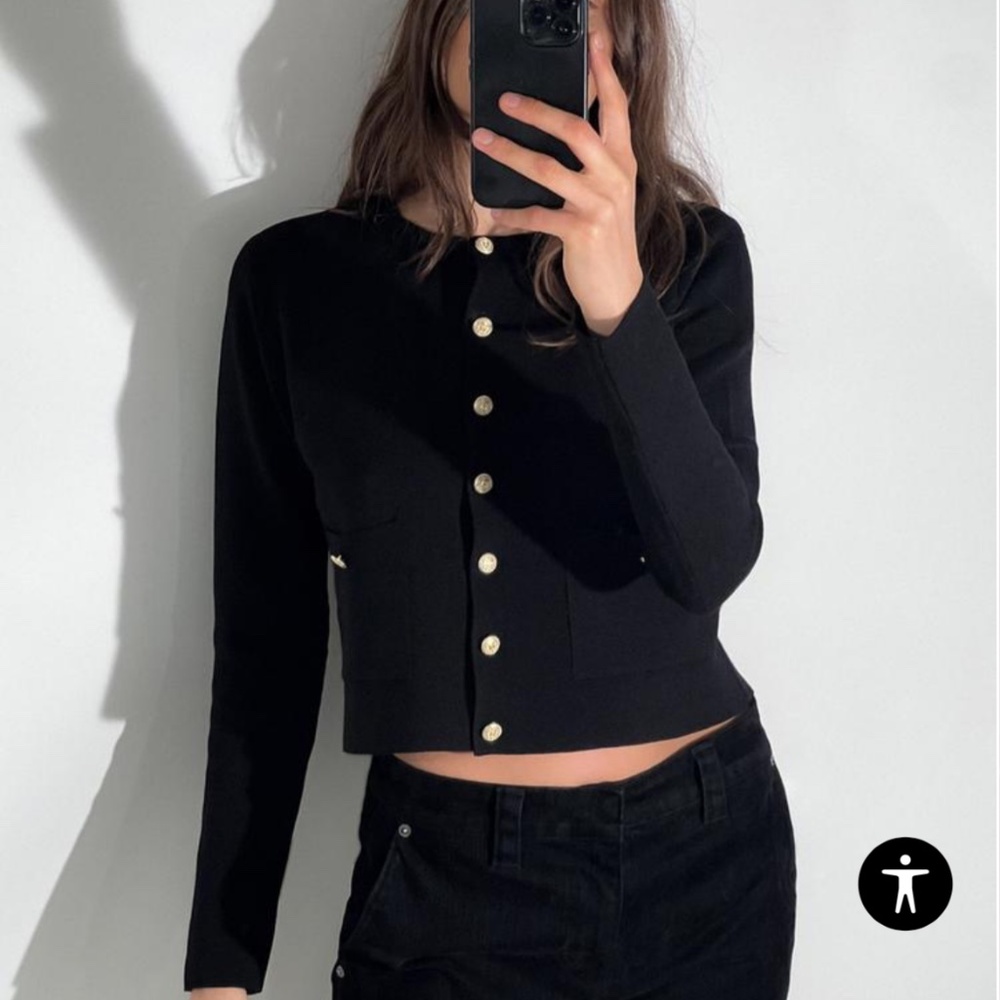 Zara Knit Cardigan with Gold Buttons